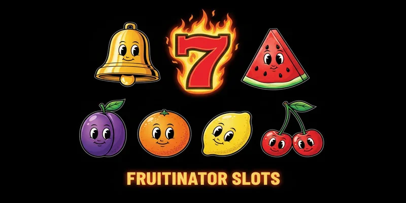 Alle Fruitinator Spielsymbole: Sieben, Glocke, Melone, Pflaume, Orange, Zitrone und Kirsche